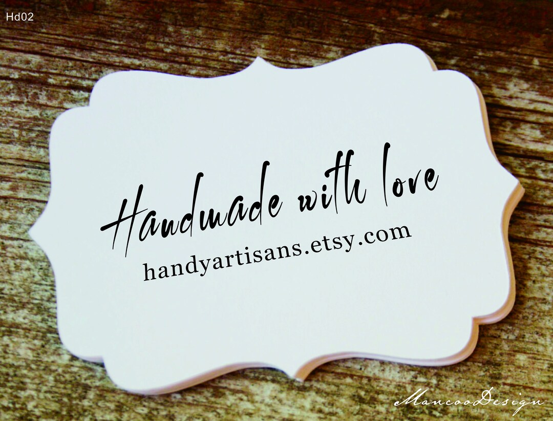 Custom Stamp, 2.5x1 Etsy Stamp, Handmade Stamp, Handmade With Love