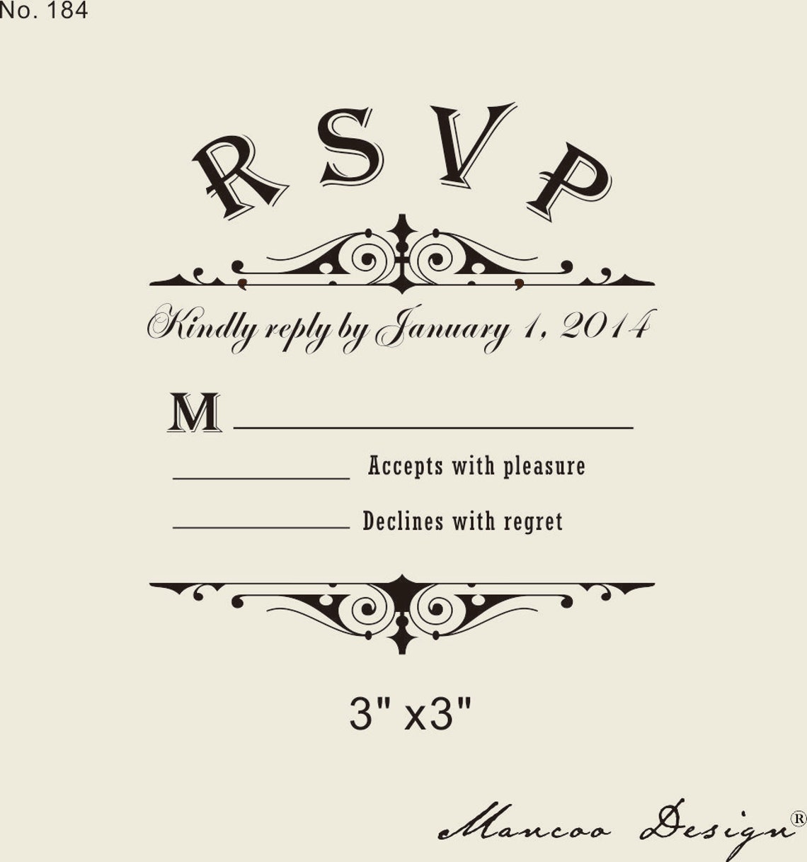 Custom RSVP Rubber Stamp to Create Response Cardscustom Stamp Etsy