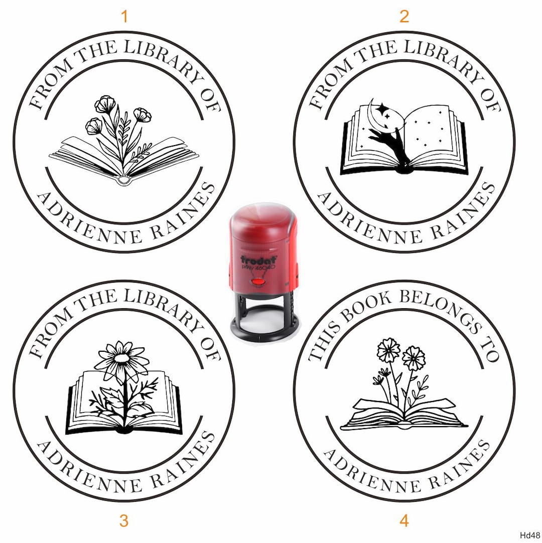 Personalized Book Belongs to Stamp, Floral Book Stampself Ink Stamper