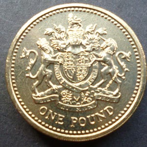 1983 UK One Pound Coin: Uncirculated Nickel Brass, Craft Jewelry
