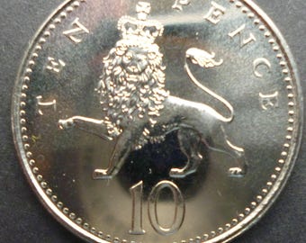 希少なヴィンテージ1969年製 大型10ペンス英国エリザベス2世記念