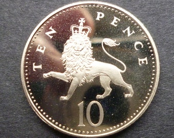 1992年 イギリス エリザベス2世記念 10ペンス硬貨。DG Reg FD - Etsy 日本