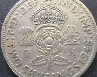 1948年 フローリン/2シリング硬貨 英国国王ジョージ6世より。誕生日