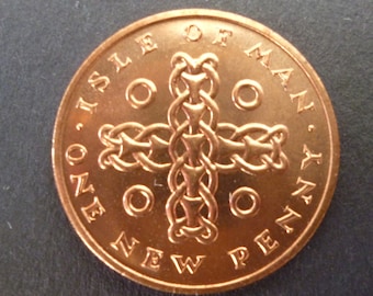 マン島 10ニューペンス硬貨☆1975年／未使用品／三脚巴・トリスケリオン／ マン島 10ニューペンス硬貨☆1975年／未使用品／三脚巴