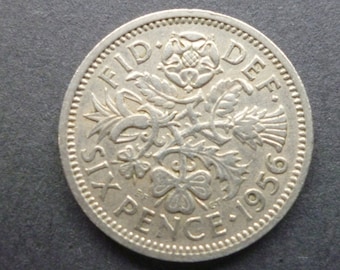 1956年 6ペンス硬貨 イギリス エリザベス2世女王より 誕生日、記念日