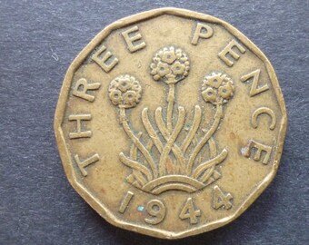 ideal gift or for jewellery or craftmaking projects. Great BritainThreepence coin 1938 in good used Nickel Brass circulated condition