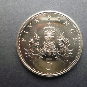 1988 UK Five Pence Coin: Uncirculated Cupro-Nickel Crafting Coin