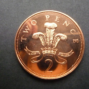 Moneda de dos peniques del Reino Unido de 2003: joyería de bronce sin circular