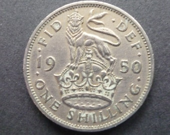 イギリス　50年前のレア　ペンス　シリング 1950年イギリス - 1シリング硬貨 - Etsy 日本