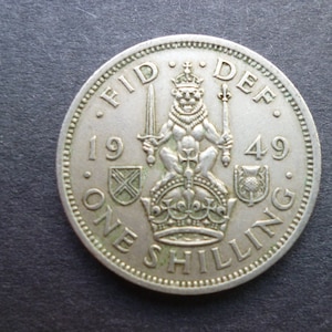 1949 Scottish Shilling Coin: UK Cupro-Nickel Collectible