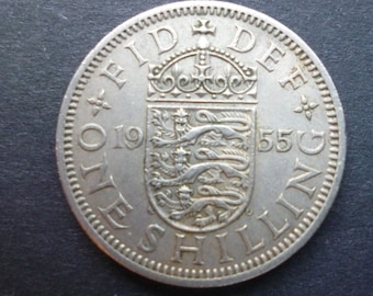1955年英国シリング硬貨：白銅ニッケル製英語版 - Etsy 日本