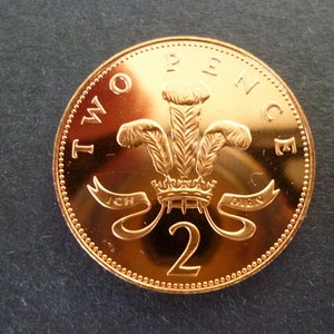 Moneda de dos peniques del Reino Unido de 1990: joyería de bronce sin circular