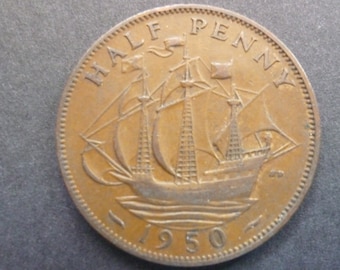 1950年 2シリング・フローリン貨幣：宝飾品として使われた英国製銅