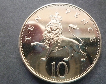 Pièce de 10 pence britannique de 1989 : cupro-nickel hors circulation, fabrication de bijoux