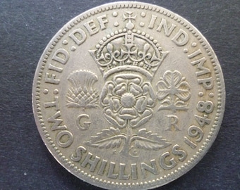 1948年 ジョージ6世 2シリング 硬貨　【美品】 イギリス 2シリング硬貨 1948年 ジョージ6世 - メルカリ