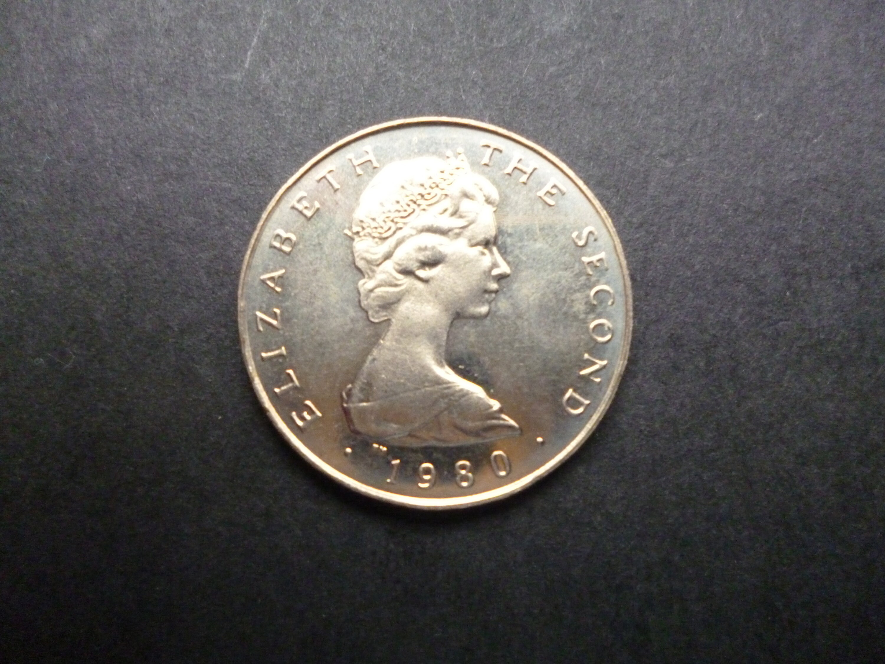 1980年マン島1ポンド硬貨：トリスケレス、エリザベス2世女王 - Etsy 日本