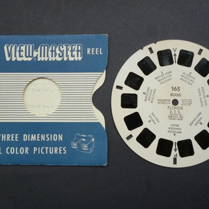 Sawyer&#39;s Viewmaster vintage reel 1955 Mit Miami, Florida, USA, Nummer 165, mit Außenhülle in gutem gebrauchtem Zustand.