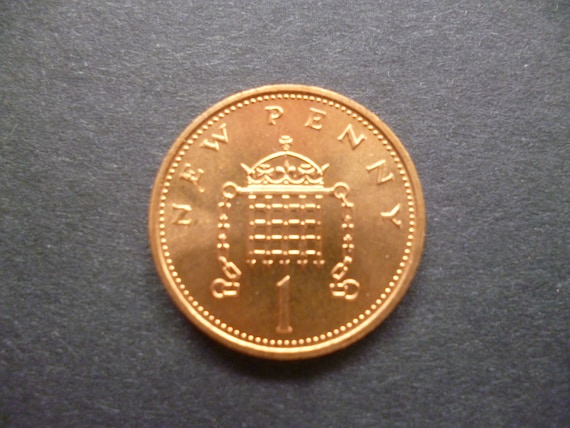 1971年ヴィンテージ英国ペニーコイン：未流通ブロンズ1ペンス
