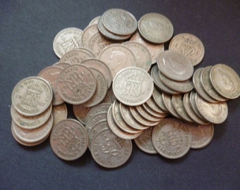 Vintage Englische Sixpence Münze: Lucky King George VI (1947-1951)