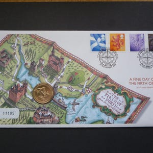 2004 UK Coin First Day Cover: Firth of Forth, Uncirculated Pound Coin