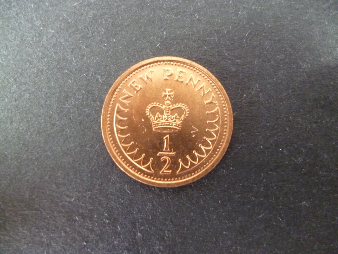 1604. 極美品 1970年 イギリス エリザベス2世 ハーフペニー