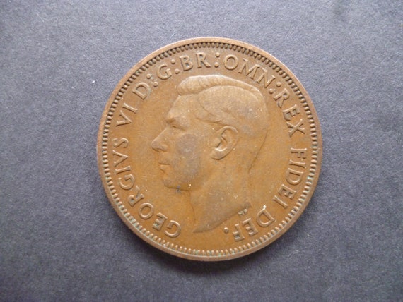 イギリス 1950 年 ハーフ ペニー コイン、ジョージ 6 世、良好な使用