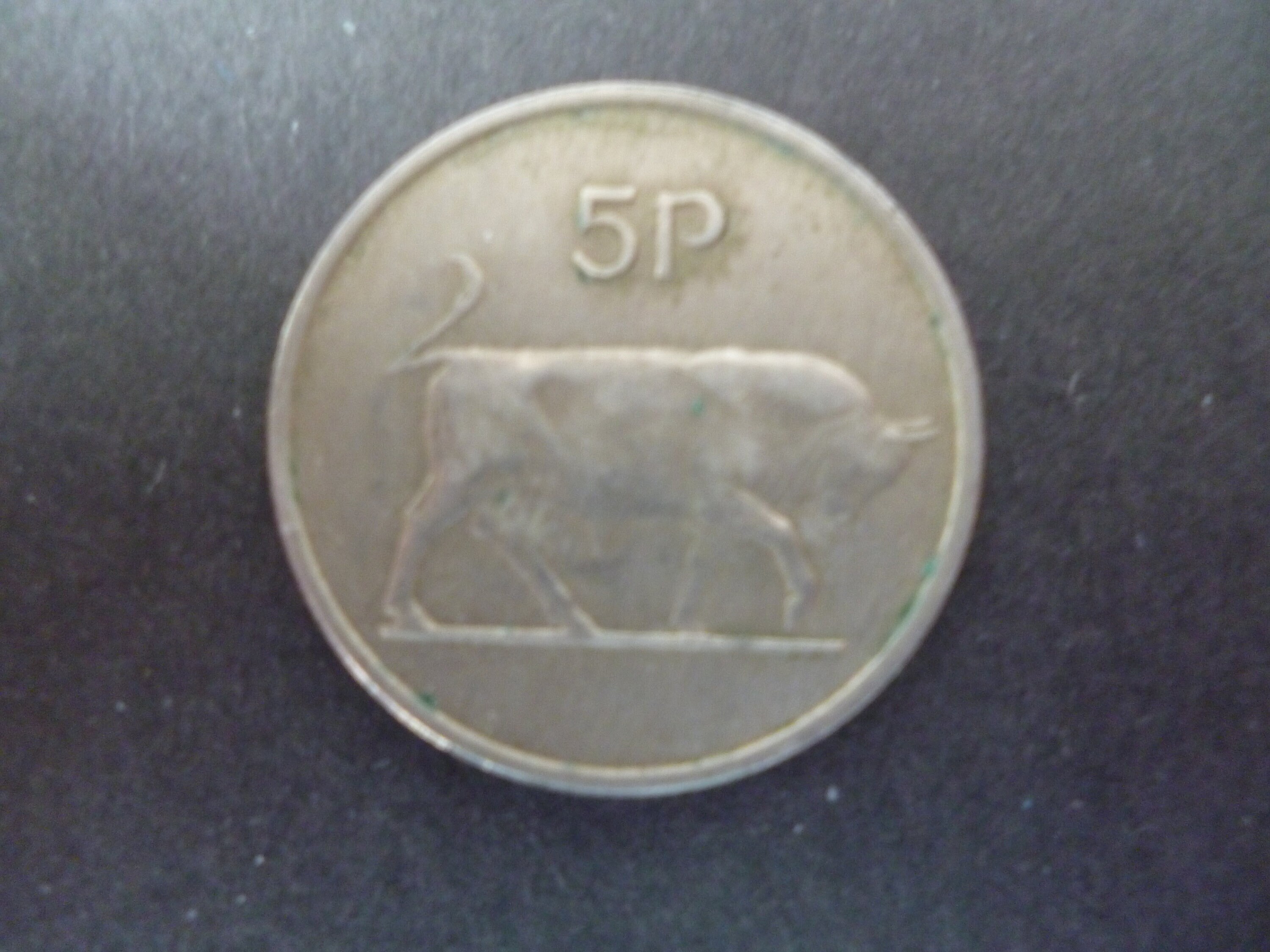1970 Ireland 5p Coin: Bull & Harp, Craft Jewelry Making
