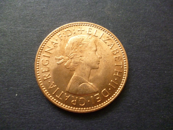 1967年英国ハーフペニー硬貨 - エリザベス2世女王 - 工芸品
