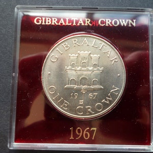 Moneda de la Corona de Gibraltar de 1967: Castillo y llave sin circular