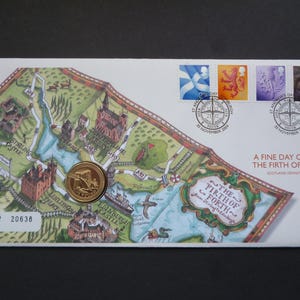 2004 UK Coin First Day Cover: Firth of Forth, Uncirculated Pound Coin