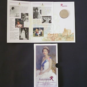 Pièce de la couronne commémorative du 70e anniversaire de la reine Elizabeth II de 1996 - Paquet de la Royal Mint