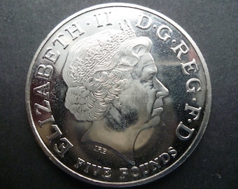 2004 イギリス 英仏協商 エリザベス2世 5ポンド銀貨 NGC 2004 イギリス