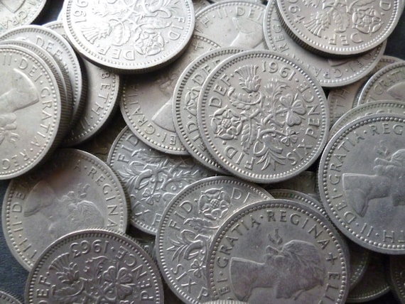 エリザベス女王の6ペンス硬貨：400枚一括購入（1953年～1967年