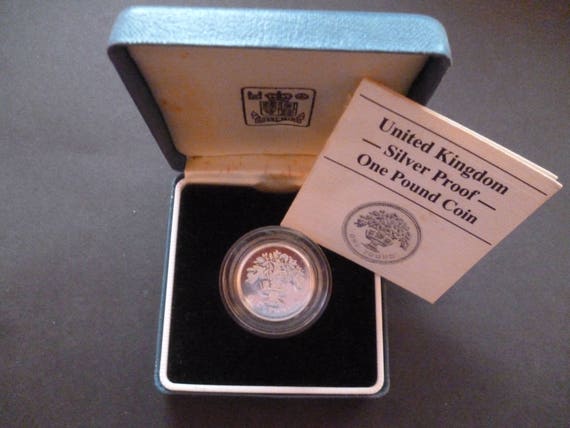 イギリス 1ポンド銀貨プルーフ２枚セット(1987.1988.) 送料無料，人気セール