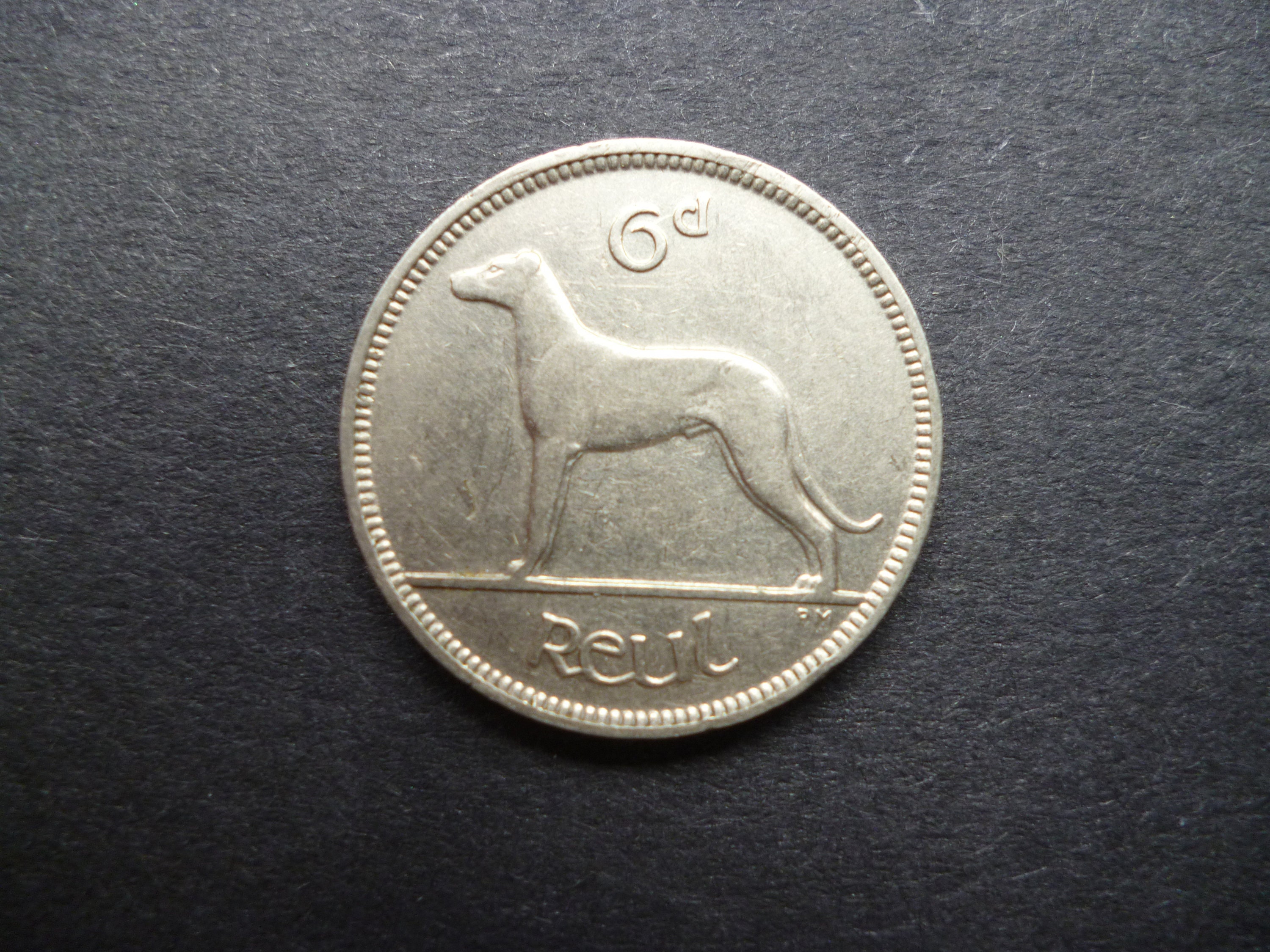 Image of 1934 Eire | Ireland Republic Irish Sixpence Coin Featuring An Wolfhound & A Harp, Ideal For Craft Or Jewellery Making