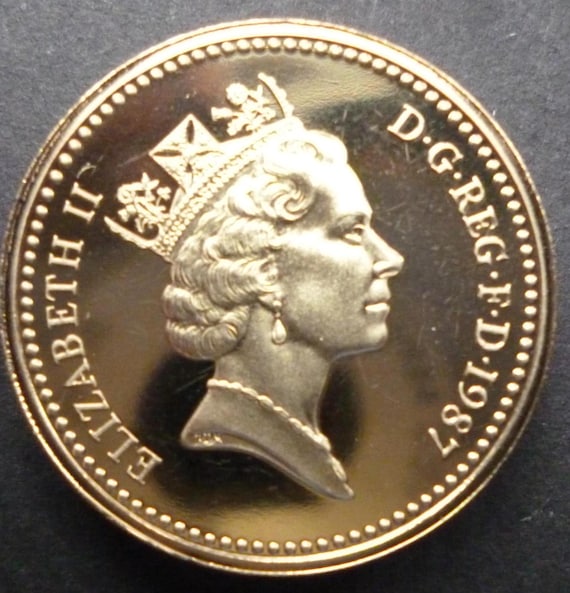 Elizabeth Kitt 版画 Obsession IX 1987 1987 English One Pound Coin: Royal Mint Proof, Oak Tree Design - Etsy