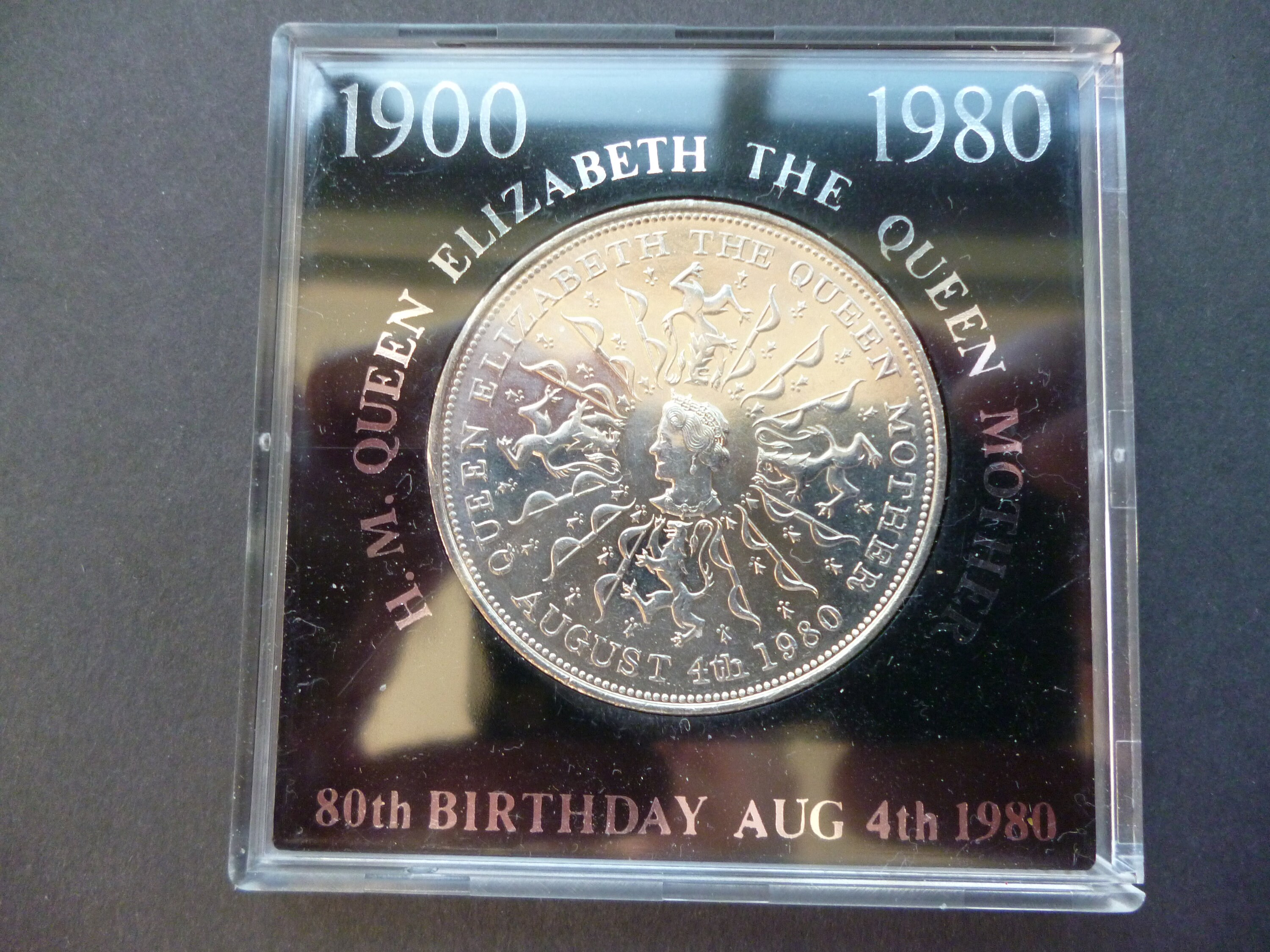 1980年英国クラウンコイン：エリザベス2世女王80歳の誕生日、白銅貨