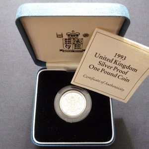 1993 UK Royal Mint Sterling Silver Proof One Pound Coin