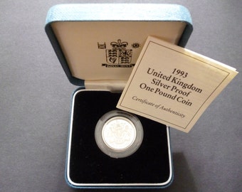 1993年 プルーフ1ポンド銀貨 - Etsy 日本