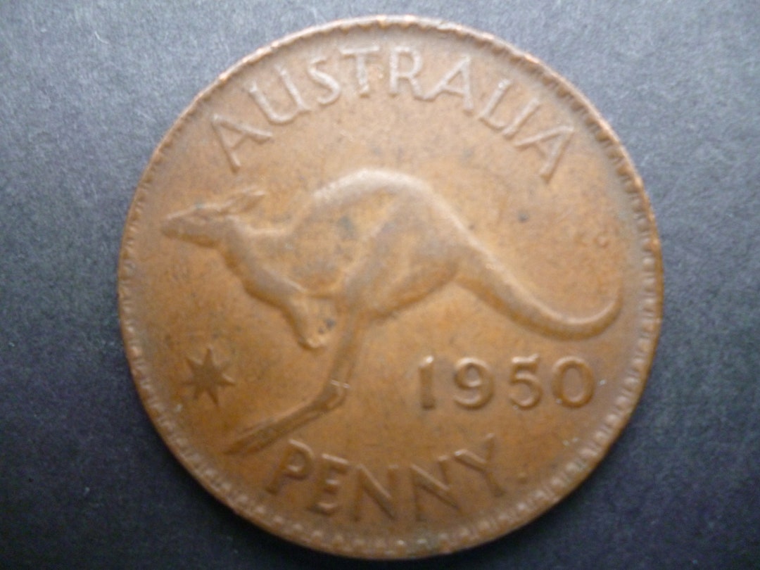 1950 Australia Penny Coin Featuring a Kangaroo and Queen Etsy 1950 Australia Penny Coin Featuring a Kangaroo and Queen Etsy