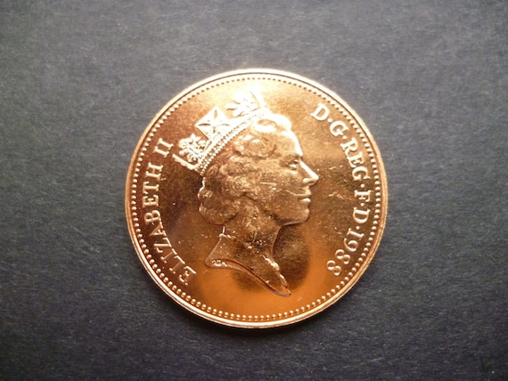 1985年英国2ペンス硬貨：未流通ブロンズ製工芸コイン - Etsy 日本