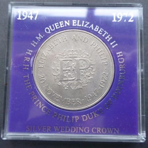 1972 Queen Elizabeth & Prince Philip Silver Wedding Crown