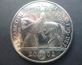 イギリス エリザベス2世 王立造幣局 2002年 プルーフ2ポンド硬貨。非常