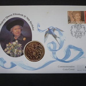 1996 Gibraltar Coin First Day Cover: Queen Elizabeth II 70th Birthday