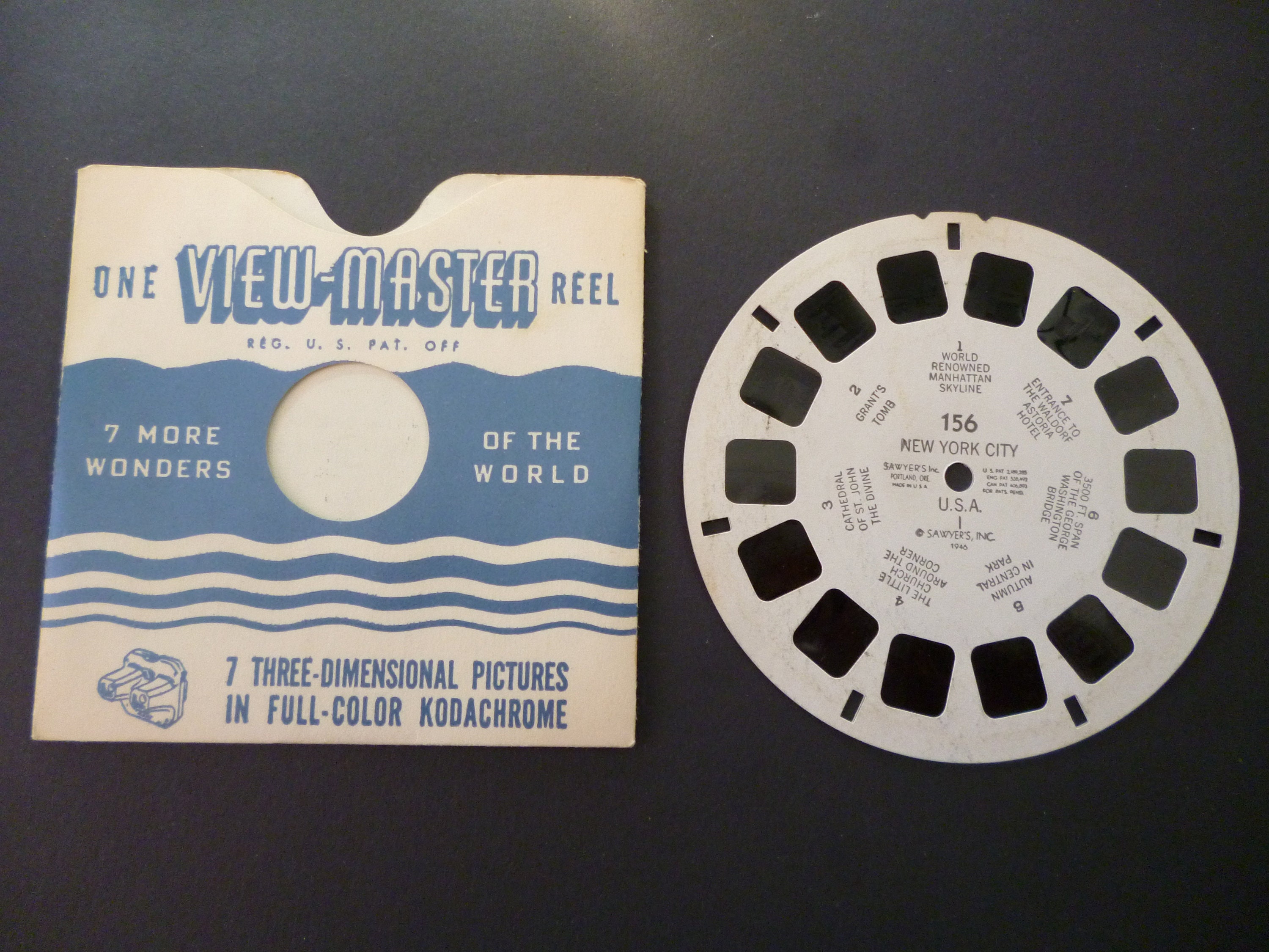 Sawyer's Viewmaster Vintage Reel From 1946 Featuring New York City
