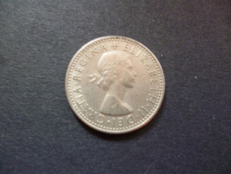 An English sixpence coin select the date and amount from the drop down menu dates range from 1953 to 1967 Cupro Nickel Sixpence for a bride. image 3