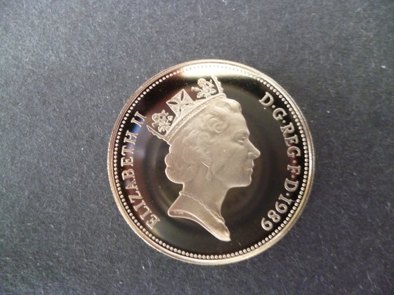 1989年英国10ペンスプルーフ硬貨：ライオン・パサント、白銅製 - Etsy 日本