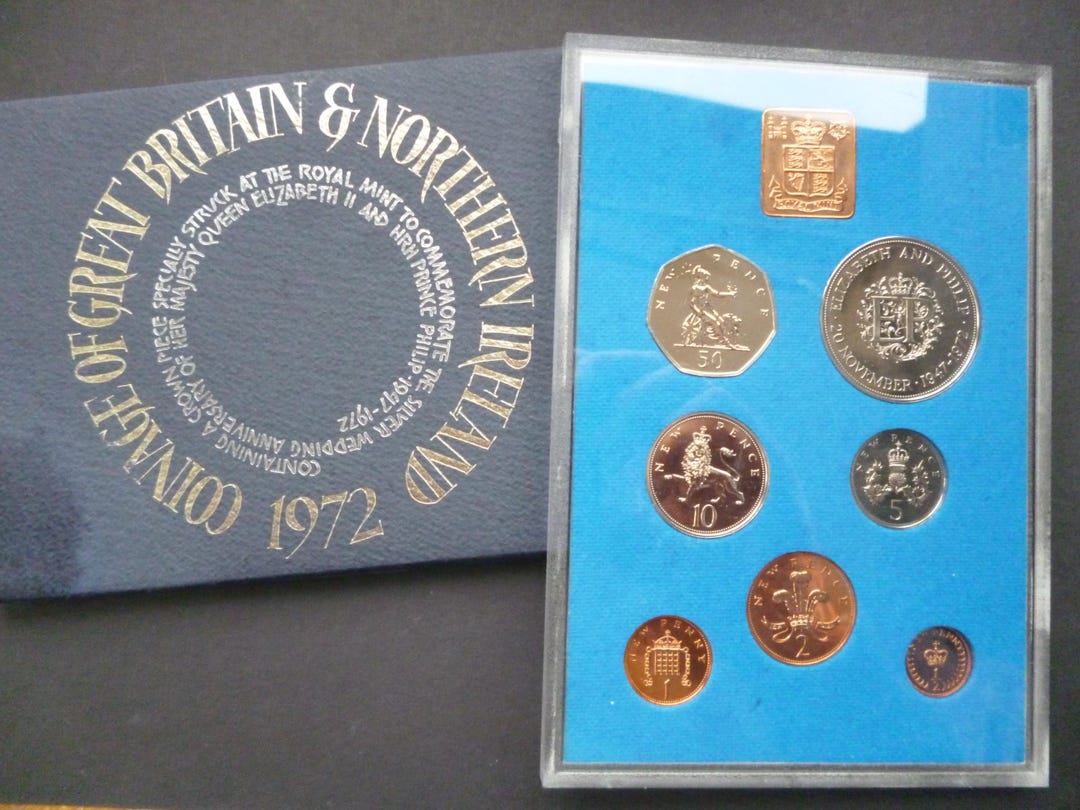 ロイヤルミント　ケンブリッジ公厚手型プルーフ 1972年英国プルーフコインセット：ロイヤルミント7枚セット - Etsy 日本