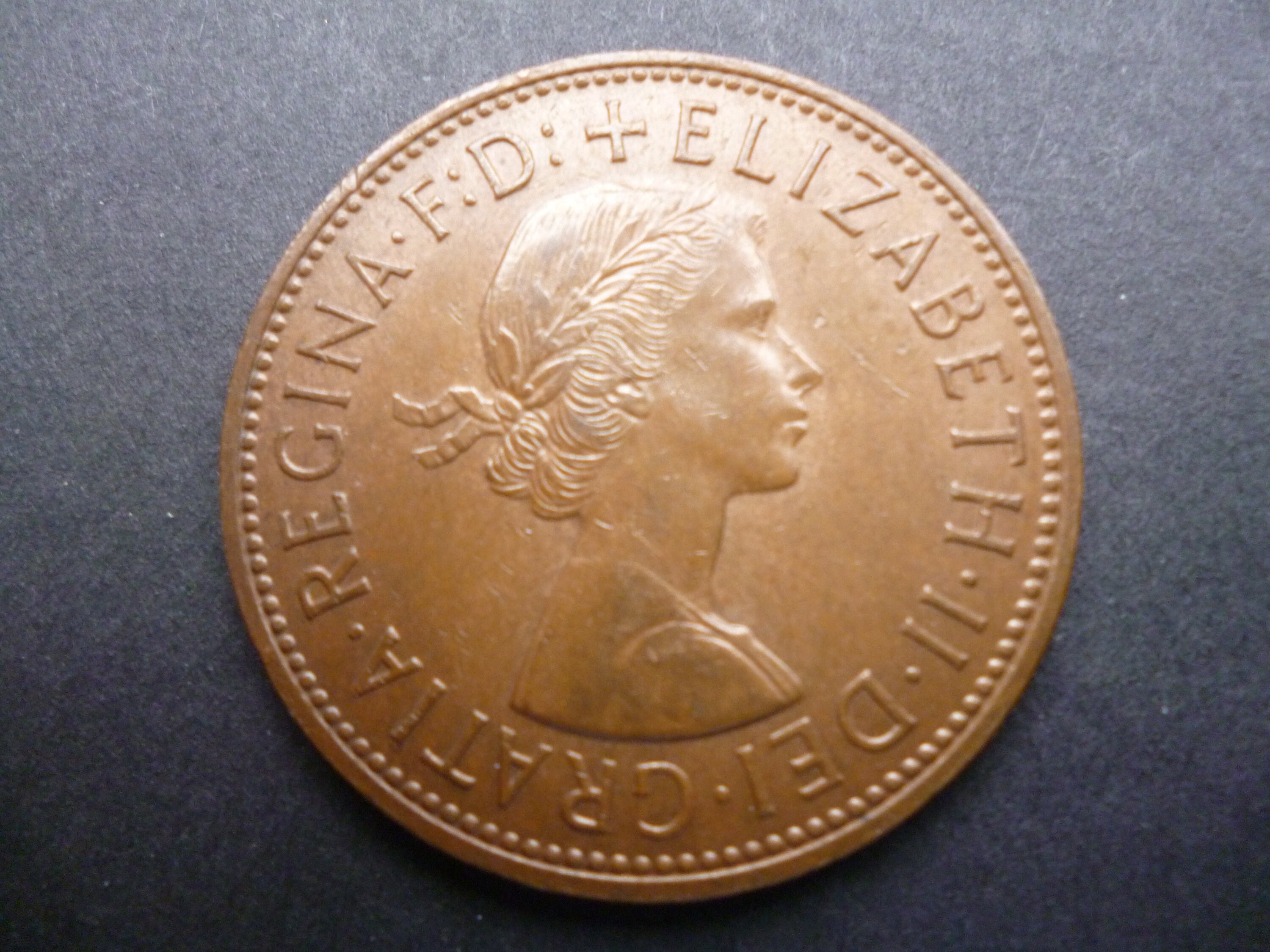 エリザべス女王1ペニーエラー 1963 年イギリス 1 ペニー硬貨、エリザベス 2 世女王、良好な