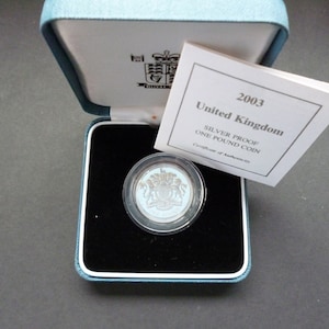 2003 UK Royal Mint Silver Proof One Pound Coin - Queen Elizabeth